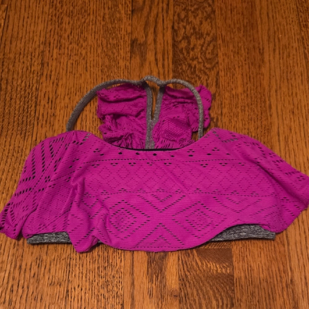 Girls Purple Dance Costume Top - Layered Halter Style